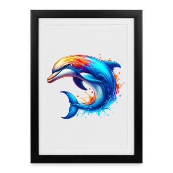 Dauphin - Affiche encadrée (27 × 37 cm) - noir - Devant