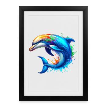 Dolphin - Framed poster (27 × 37 cm) - black - Front