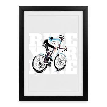Faites du vélo - pour tous ceux qui aiment le vélo - Affiche encadrée (27 × 37 cm) - noir - Devant