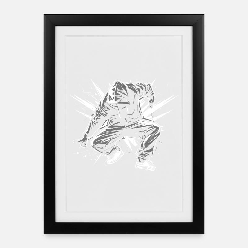 Breakdancer - Gerahmtes Poster (27 × 37 cm) - Schwarz
