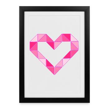 Amour géométrique - Édition rose - Affiche encadrée (27 × 37 cm) - noir - Devant