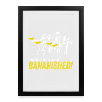 Banished Banana Walker T-shirt graphique - Affiche encadrée (27 × 37 cm) - noir - Devant