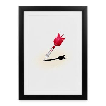 Motif de pince détaillé en rouge avec ombre - Affiche encadrée (27 × 37 cm) - noir - Devant