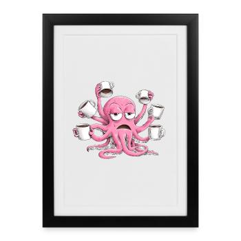 Plaisir du café aux calmars moisi - Affiche encadrée (27 × 37 cm) - noir - Devant