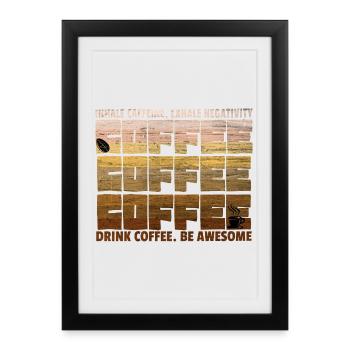 Amateur de café qui dit pause café au bureau - Affiche encadrée (27 × 37 cm) - noir - Devant