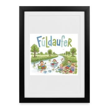 Fuldaufer: River Adventure ! - Framed poster (27 × 37 cm) - black - Front