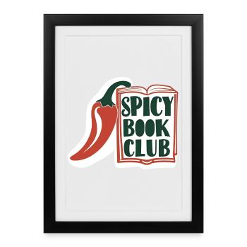 Spicy Book Club – Buch & Chili Design - Framed poster (27 × 37 cm) - black - Front