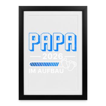 Futur papa PAPA EN CONSTRUCTION 2026 Drôle - Affiche encadrée (27 × 37 cm) - noir - Devant