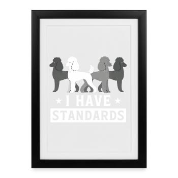 Motif familial de races de chiens - Affiche encadrée (27 × 37 cm) - noir - Devant