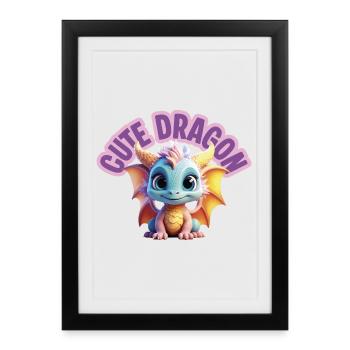 Cute Dragon - Framed poster (27 × 37 cm) - black - Front