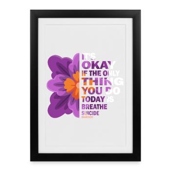 Its Okay If The Only Thing Is Breath - Framed poster (27 × 37 cm) - black - Front