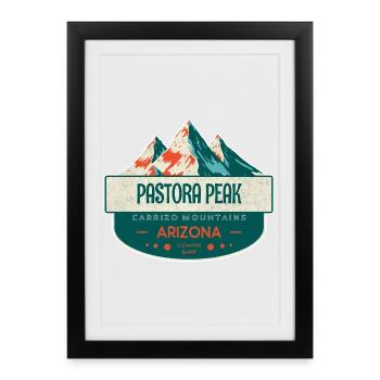 Pic Pastora, montagnes Carrizo, Arizona - Affiche encadrée (27 × 37 cm) - noir - Devant