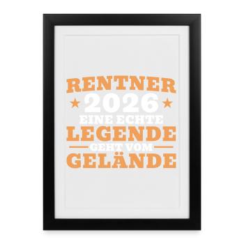 Pensioner 2026 - Retired colleague - Framed poster (27 × 37 cm) - black - Front