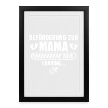Annonce de grossesse de maman 2026 - Affiche encadrée (27 × 37 cm) - noir - Devant