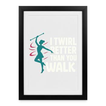 Baton Twirler Majorette Captain Squad Club - Framed poster (27 × 37 cm) - black - Front