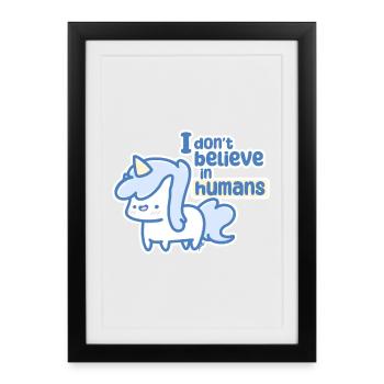Whimsical Unicorn  - Framed poster (27 × 37 cm) - black - Front