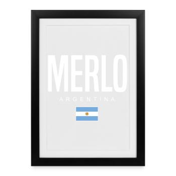 Merlo Argentine Argentin - Affiche encadrée (27 × 37 cm) - noir - Devant