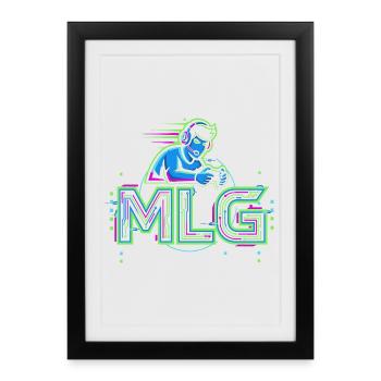 Ligue majeure de jeu - Affiche encadrée (27 × 37 cm) - noir - Devant