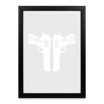 Desert Eagle – Twin Pistols & Power Style - Framed poster (27 × 37 cm) - black - Front