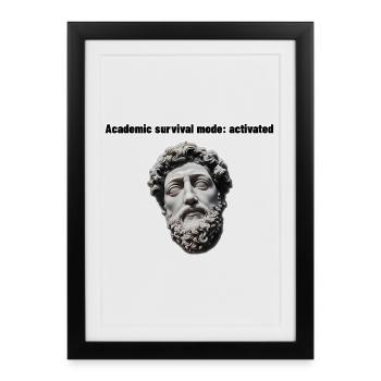 Academic survival mode: activated - Framed poster (27 × 37 cm) - black - Front