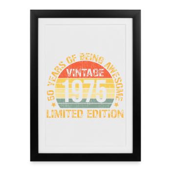 Vintage 1975 Limited Edition - Framed poster (27 × 37 cm) - black - Front