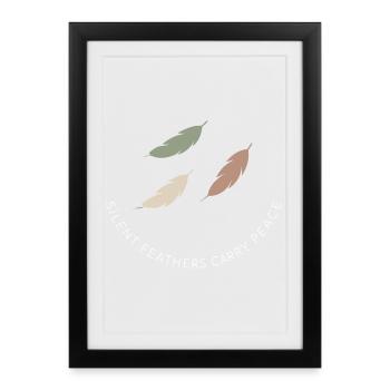 Feather And Dream Boho Festival Spiritual Pattern - Framed poster (27 × 37 cm) - black - Front