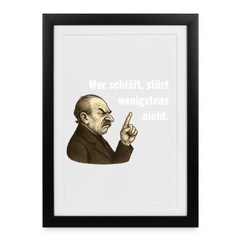 Strenger Blick – Fingerzeig mit Humor - Gerahmtes Poster (27 × 37 cm) - Schwarz - Vorne