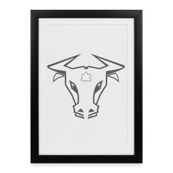 Stier_002a - Affiche encadrée (27 × 37 cm) - noir - Devant