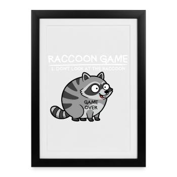 Jeu de raton laveur Ne regardez pas la luxure du raton laveur - Affiche encadrée (27 × 37 cm) - noir - Devant