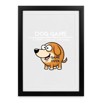 Dog Game Don't Look at the Dog Funny Dog - Framed poster (27 × 37 cm) - black - Front