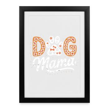 chiens, maman, patte d’amour, amoureux des animaux - Affiche encadrée (27 × 37 cm) - noir - Devant