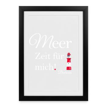 Sea Time for me Borkum - Framed poster (27 × 37 cm) - black - Front