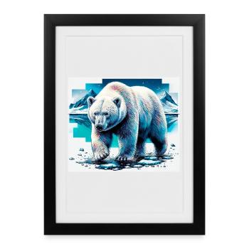 polar bear - Framed poster (27 × 37 cm) - black - Front