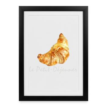 Croissant French Breakfast Design - Framed poster (27 × 37 cm) - black - Front