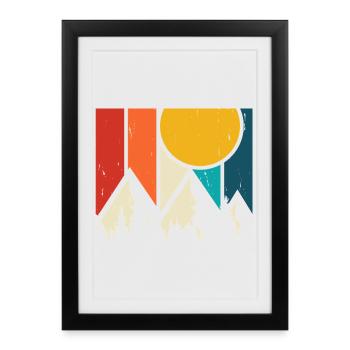 Randonnée Randonneur Alpiniste Cadeau - Affiche encadrée (27 × 37 cm) - noir - Devant