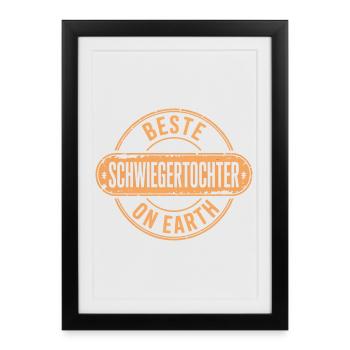 Meilleur cadeau de belle-fille - Affiche encadrée (27 × 37 cm) - noir - Devant