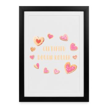 Rouleau de pâte certifié - Cookies - Affiche encadrée (27 × 37 cm) - noir - Devant