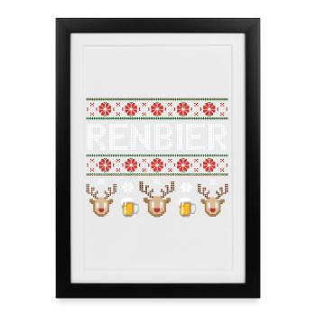 Reindeer Beer Festival Design - Framed poster (27 × 37 cm) - black - Front