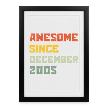 2005 December Retro Vintage Birthday Gift - Framed poster (27 × 37 cm) - black - Front