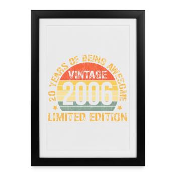 20 Year Birthday Decorations 2006 20th Birthday - Framed poster (27 × 37 cm) - black - Front