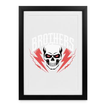 Brothers Skull Thunder Crest - Framed poster (27 × 37 cm) - black - Front