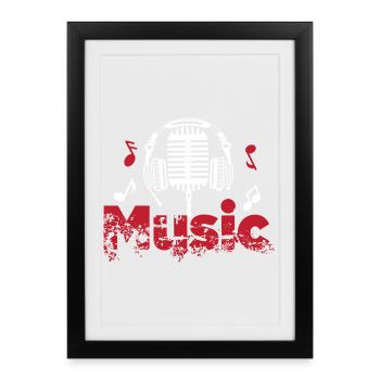 Music - Microphone - Lyrics - Sound Design - Framed poster (27 × 37 cm) - black - Front