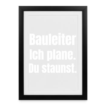 Chef de chantier, je pense que vous êtes étonné - Affiche encadrée (27 × 37 cm) - noir - Devant