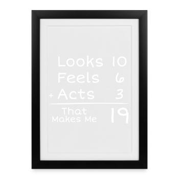 19 Year Old Humorous Birthday | 19th Anniversair - Framed poster (27 × 37 cm) - black - Front