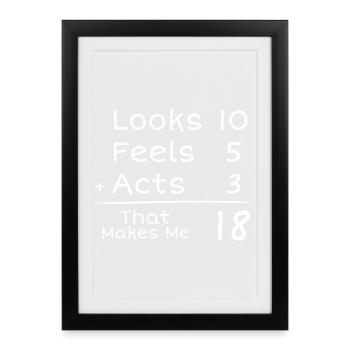 18-jähriges Jubiläum Humorvoll | 18. Jubiläum - Gerahmtes Poster (27 × 37 cm) - Schwarz - Vorne