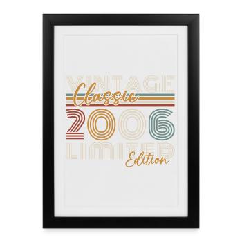 2006 Vintage Rétro Cadeau d’anniversaire - Affiche encadrée (27 × 37 cm) - noir - Devant