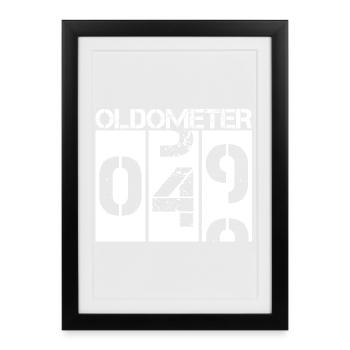 Oldometer 49 to 50 Funny 50th Birthday Art - Framed poster (27 × 37 cm) - black - Front