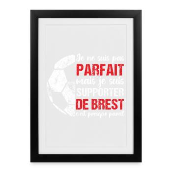 Brest-Supporter Brest Fußballgeschenk - Gerahmtes Poster (27 × 37 cm) - Schwarz - Vorne