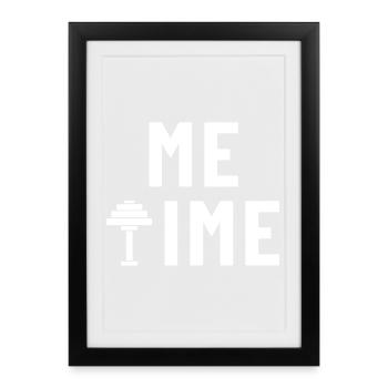 Me Time Dumbbell Gym - Framed poster (27 × 37 cm) - black - Front
