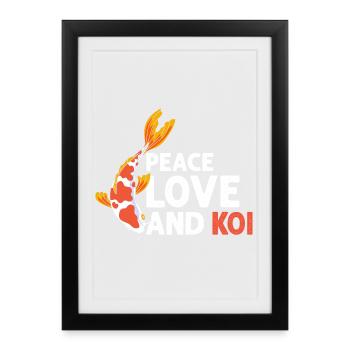 Ambiances zen et passion de la carpe Koi Calm Pond Lifestyle - Affiche encadrée (27 × 37 cm) - noir - Devant